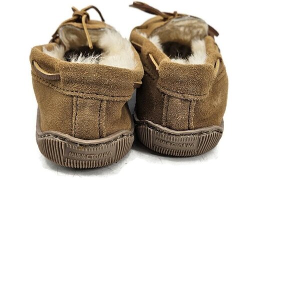 New Minnetonka Sheepskin Hardsole Moccasins Mens 10 Golden Tan 3741 Slippers main image 3